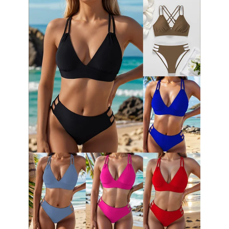 NewbikiniSolid ColorVSexy Bikini Two-Piece Women's Swimsuit Swimwear
NewbikiniSolid ColorVSexy Bikini Two-Piece Women's Swimsuit Swimwear