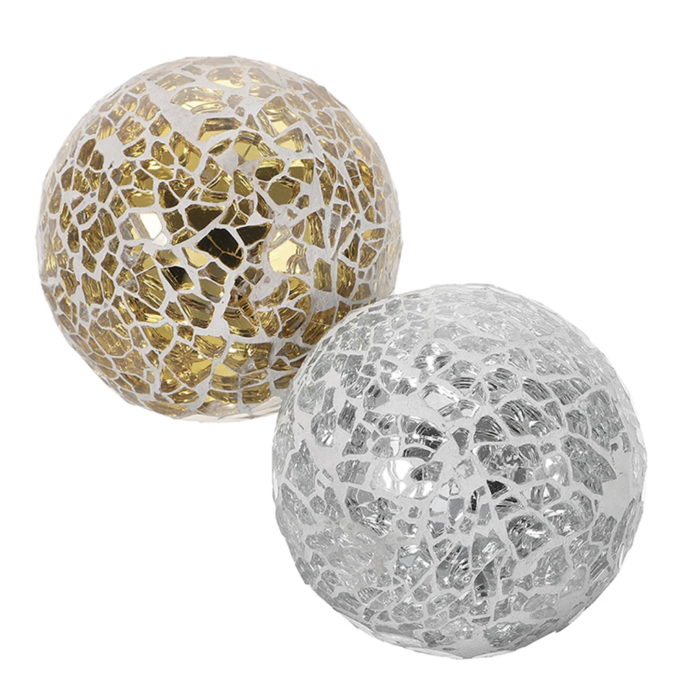 2Pcs 3.1Inch Mosaic Ball Sphere Decorative Ornament Home Crafts Glass Venue Setting Props Household Silver Gold
2Pcs 3.1Inch Mosaic Ball Sphere Decorative Ornament Home Crafts Glass Venue Setting Props Household Silver Gold
