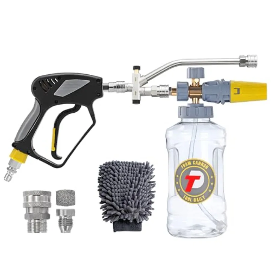 Foam Cannon with Pressure Washer Gun Dual Connector Accessory Power Washer Gun with 3/8'' Swivel Connector Adjustable Soap Cann
Foam Cannon with Pressure Washer Gun Dual Connector Accessory Power Washer Gun with 3/8'' Swivel Connector Adjustable Soap Cann