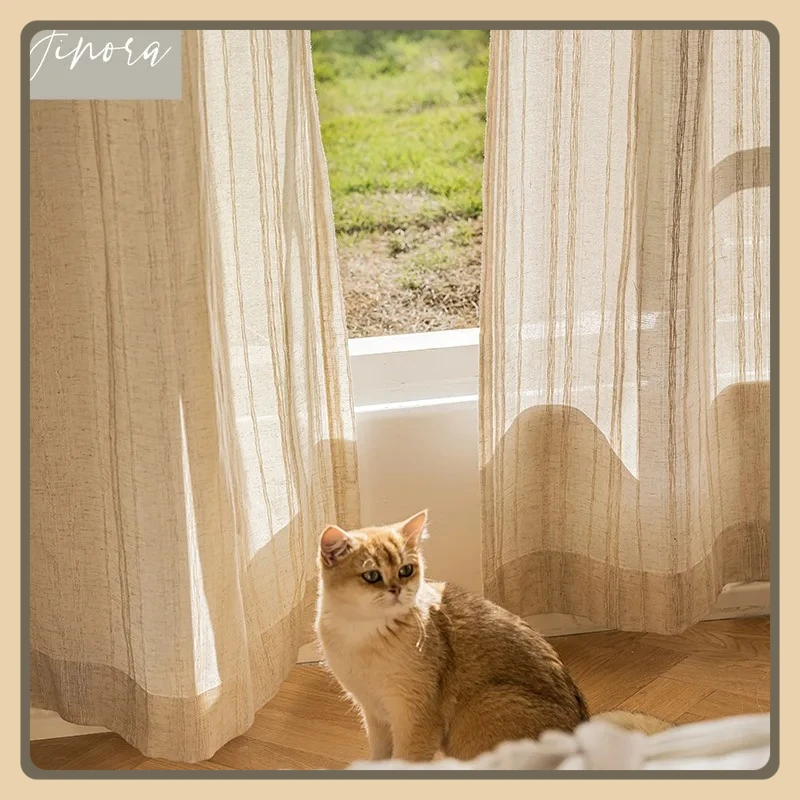 Flax Cloud Tulle Linen Thick Window Sheer Curtains for Living Room Bedroom Dining Vertical Stripes Decor Custom Size Fashion
Flax Cloud Tulle Linen Thick Window Sheer Curtains for Living Room Bedroom Dining Vertical Stripes Decor Custom Size Fashion