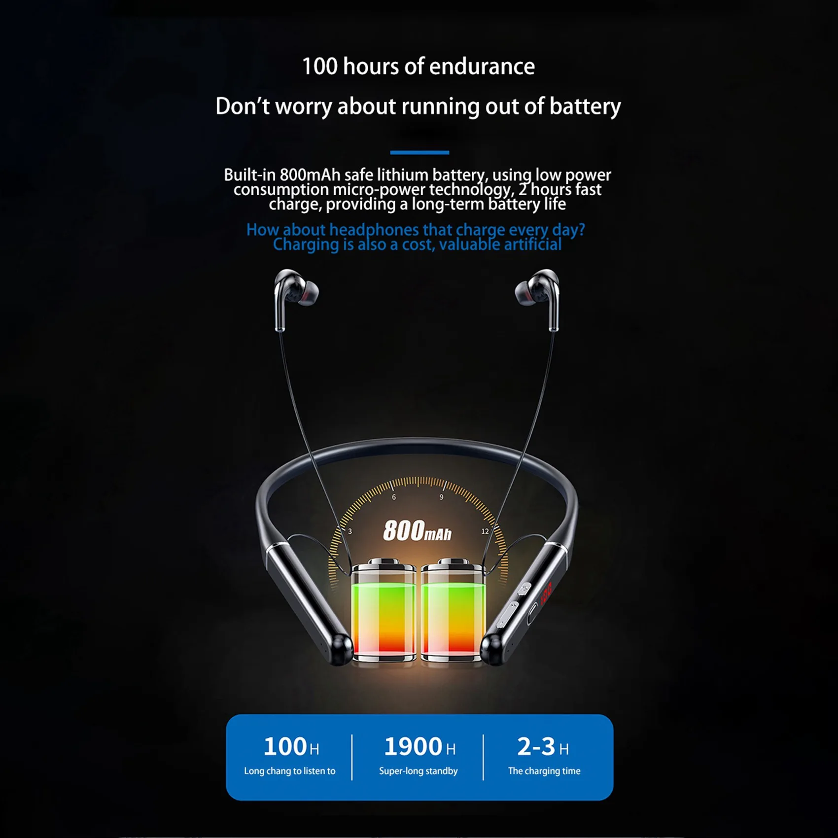 Беспроводные Bluetooth-наушники A23G 4X S650 с шумоподавлением, стереозвуком и 100 часами работы, с шейным ободом
Беспроводные Bluetooth-наушники A23G 4X S650 с шумоподавлением, стереозвуком и 100 часами работы, с шейным ободом