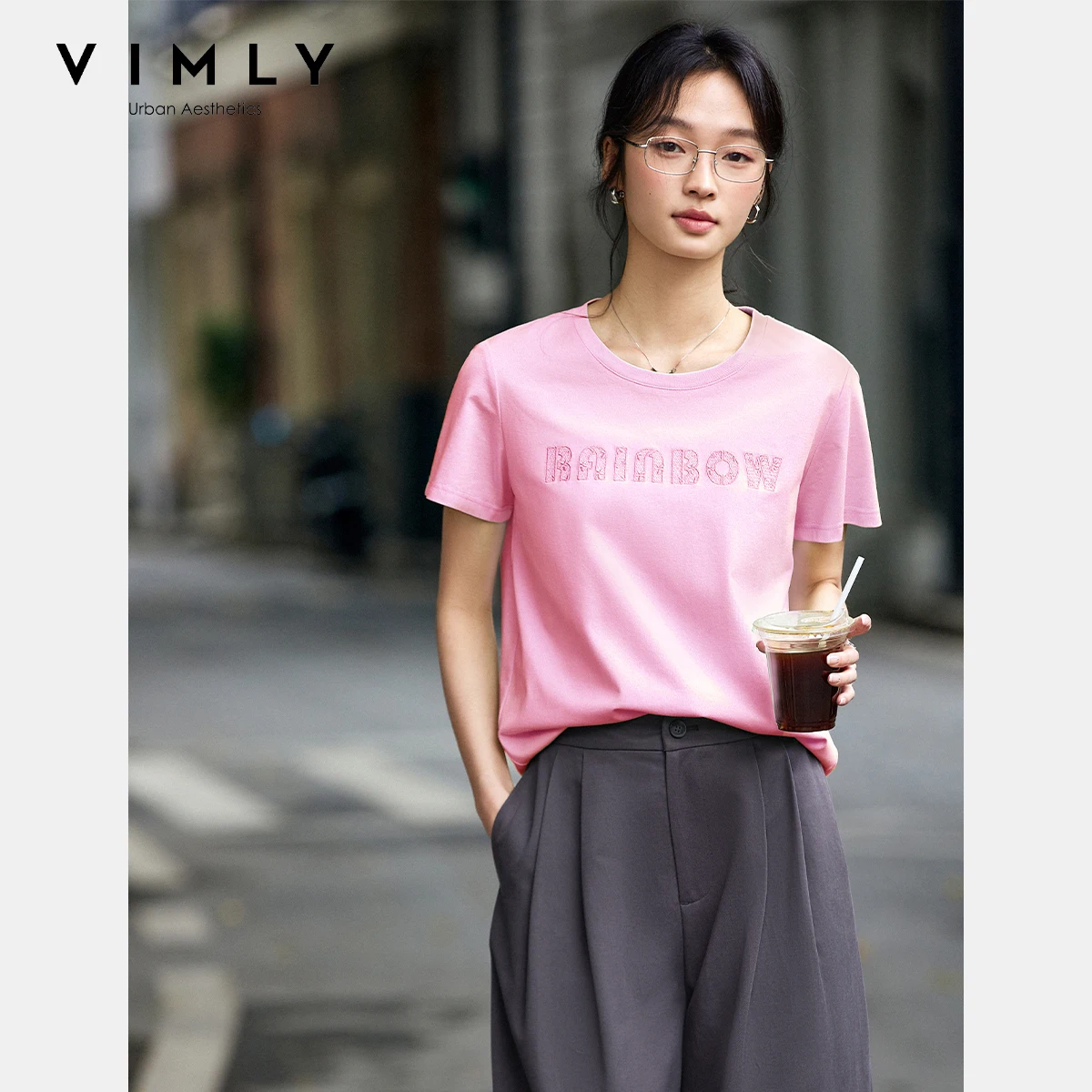 VIMLY Women Short Sleeve T-shirt Woman 2025 Summer Tops Cotton Blend Tees Ladies Female Embroidered T Shirt Clothes A1109
VIMLY Women Short Sleeve T-shirt Woman 2025 Summer Tops Cotton Blend Tees Ladies Female Embroidered T Shirt Clothes A1109