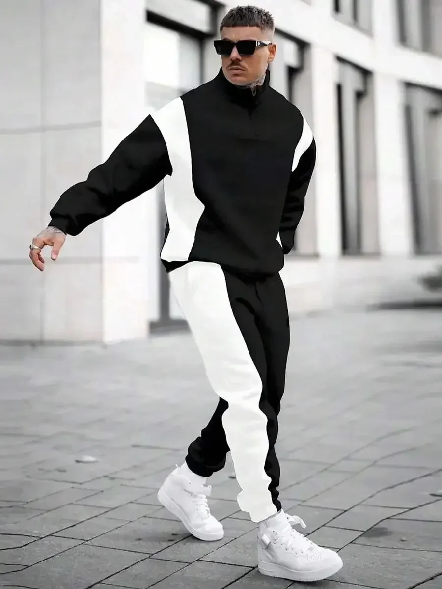 Men Two-Tone Casual Zip-Up Sweatshirt And Sweatpants Set Autumn Winter
Men Two-Tone Casual Zip-Up Sweatshirt And Sweatpants Set Autumn Winter