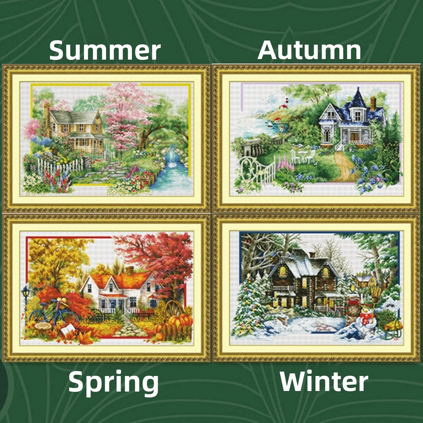 High Definition Print Cross Stitch Kit Spring Summer Autumn Winter Countryside Landscape Village House Thread Embroidery DIY
High Definition Print Cross Stitch Kit Spring Summer Autumn Winter Countryside Landscape Village House Thread Embroidery DIY