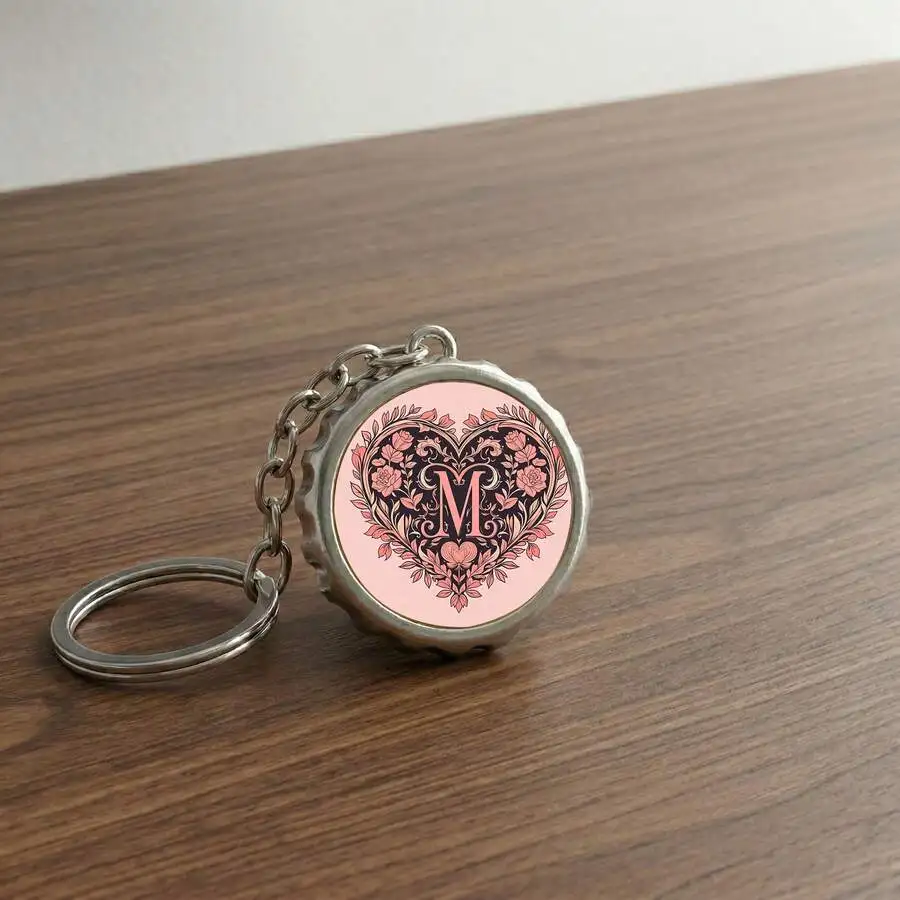 Personalized Monogram Heart Floral Keychain Pink Design
Personalized Monogram Heart Floral Keychain Pink Design