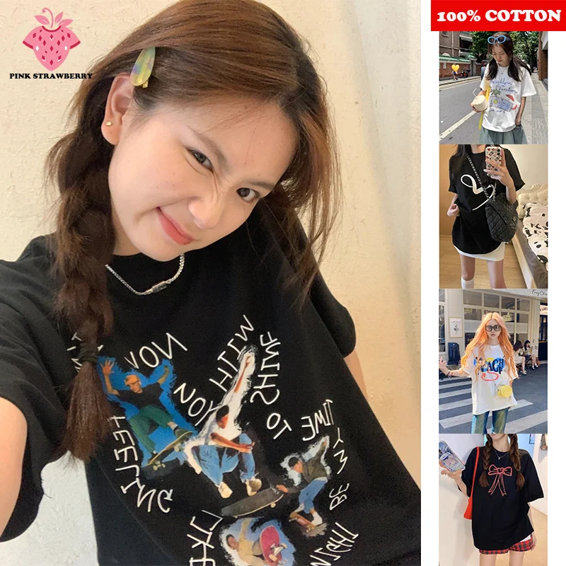 Fashion Graffiti Print T-shirt Women's Summer 2025 New 100%Cotton Short Sleeve round Neck T-shirt Casual Y2k Top Girl Streetwear
Fashion Graffiti Print T-shirt Women's Summer 2025 New 100%Cotton Short Sleeve round Neck T-shirt Casual Y2k Top Girl Streetwear