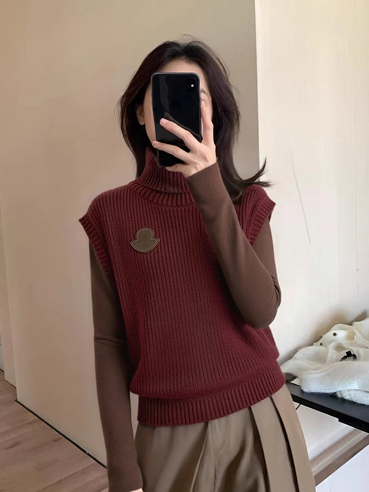 Sli Red Knitted Vest Women's Faionable Layered f-High Collar Svel Top for Autumn Winter Outerwear oulder Pad...
Sli Red Knitted Vest Women's Faionable Layered f-High Collar Svel Top for Autumn Winter Outerwear oulder Pad...