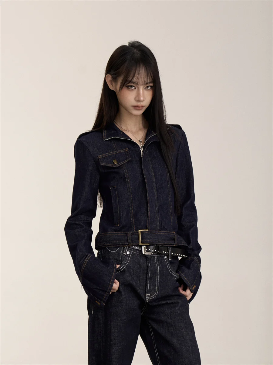 Onlpp American Retro Denim Jacket Women's Short Waist-Cinching Stand Collar Jacket Sexy Slimming Top for Spring
Onlpp American Retro Denim Jacket Women's Short Waist-Cinching Stand Collar Jacket Sexy Slimming Top for Spring