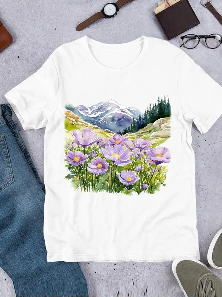 Casual Printed O-neck Printing T-shirt Clothes Ladies Fashion Watercolor Sweet Top Tee Short Sleeve T Women Female Clothing
Casual Printed O-neck Printing T-shirt Clothes Ladies Fashion Watercolor Sweet Top Tee Short Sleeve T Women Female Clothing