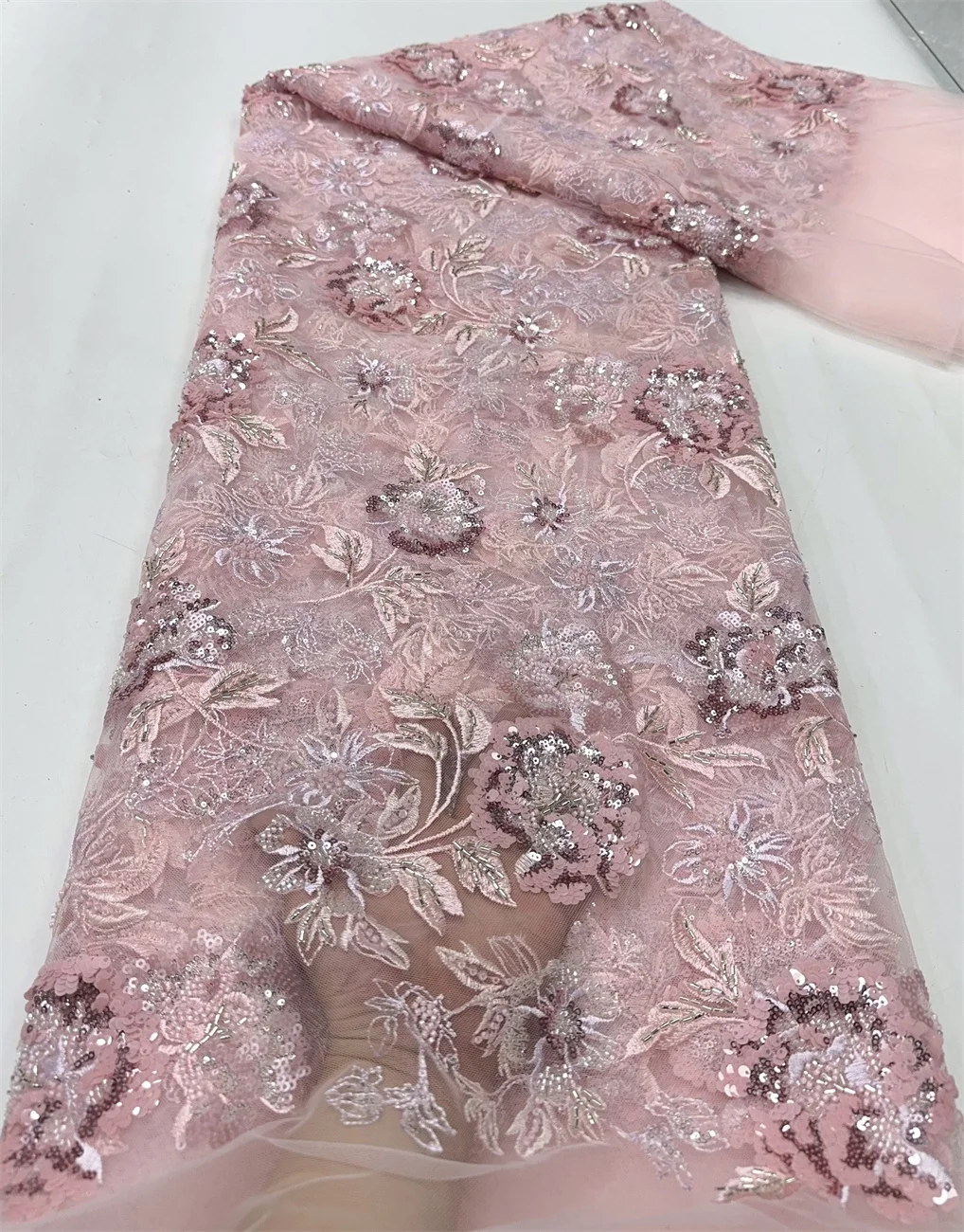 African 3D Flower Beaded Fabric, Sequins Embroidery, French Tulle, Mesh Lace Fabric for Wedding, Luxury Fashion,5 Yards
African 3D Flower Beaded Fabric, Sequins Embroidery, French Tulle, Mesh Lace Fabric for Wedding, Luxury Fashion,5 Yards