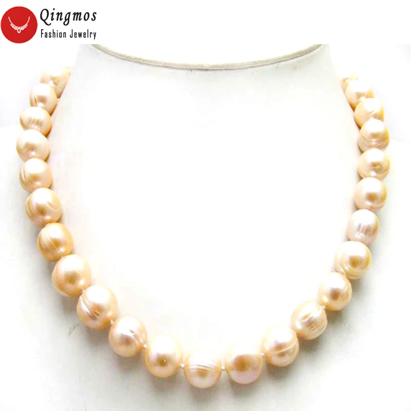 Qingmos 12-14mm Round Freshwater Natural Pink Pearl Necklace for Women Jewelry 17" Chokers nec6063
Qingmos 12-14mm Round Freshwater Natural Pink Pearl Necklace for Women Jewelry 17" Chokers nec6063