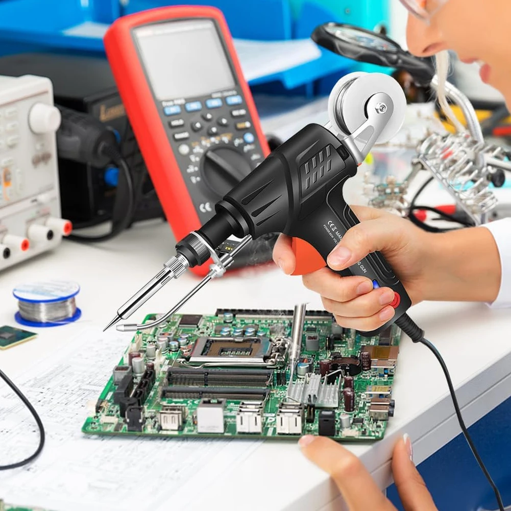 5In1 Automatic 60W Handheld Soldering Iron Welding Gun Suit for 0.8-1.2 Tin Wire Fast Heating Soldering Kit for Repairs Home DIY
5In1 Automatic 60W Handheld Soldering Iron Welding Gun Suit for 0.8-1.2 Tin Wire Fast Heating Soldering Kit for Repairs Home DIY