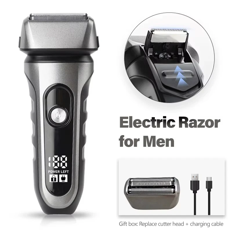 Professional Men's Electric Foil Shaver 3D Floating Heads IPX7 Waterproof Fast Shaving Rechargeable Cordless Razor Travel Gifts
Professional Men's Electric Foil Shaver 3D Floating Heads IPX7 Waterproof Fast Shaving Rechargeable Cordless Razor Travel Gifts