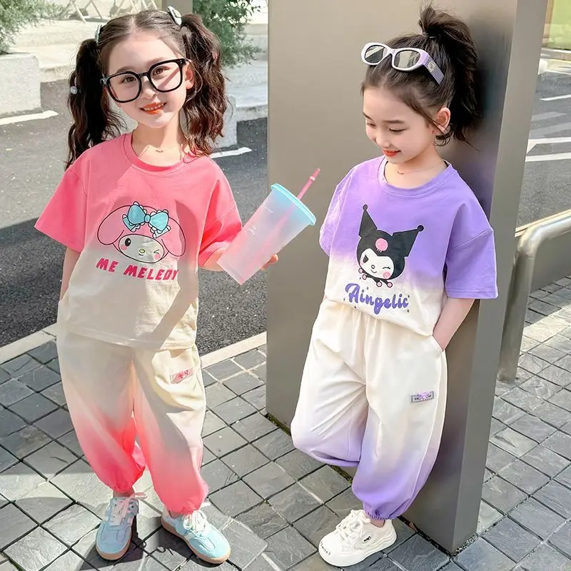 Girls Summer Cute Cartoon 2pcs Contrast Color Short Sleeve T-shirts+Pants Suits Kids Outfits Streetwear Sets Chilrens Clothing
Girls Summer Cute Cartoon 2pcs Contrast Color Short Sleeve T-shirts+Pants Suits Kids Outfits Streetwear Sets Chilrens Clothing