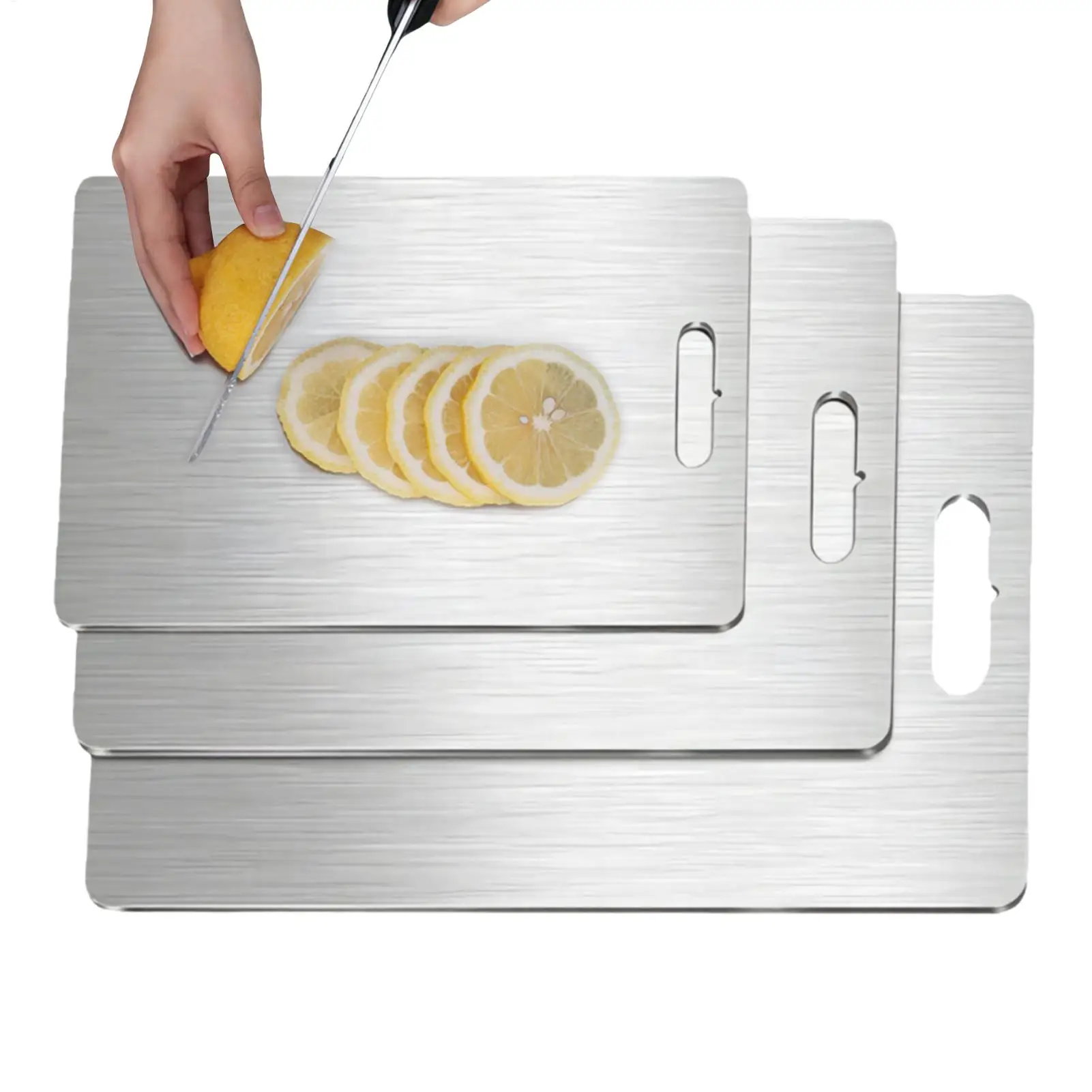 Stainless Steel Chopping Board Non Slip Chopping Tray Food Mat Easy Clean Kitchen Cutting Board For Meat Vegetable Bread Pastry
Stainless Steel Chopping Board Non Slip Chopping Tray Food Mat Easy Clean Kitchen Cutting Board For Meat Vegetable Bread Pastry