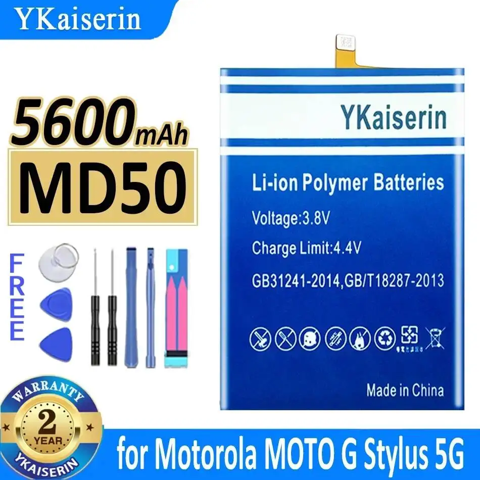 Mobile Phone Battery MD50 5600mAh For Motorola Moto for G for Stylus 5G 2021 XT2131 for G for Stylus 2022
Mobile Phone Battery MD50 5600mAh For Motorola Moto for G for Stylus 5G 2021 XT2131 for G for Stylus 2022