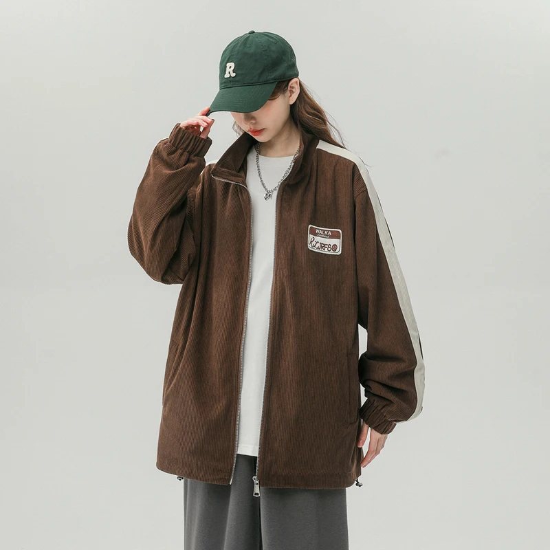 Corduroy Jaet Men's Spring Autumn Loose Collar American Retro Couple's Jaet Striped Patchwork Stand Collar Top
Corduroy Jaet Men's Spring Autumn Loose Collar American Retro Couple's Jaet Striped Patchwork Stand Collar Top