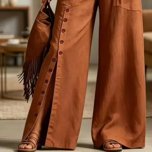 Fashion 2026 Spring Pocket Wide Leg Jumpsuit Sexy V Neck Button Women's Casual Rompers Summer Sleeveless Vacation Beach Overalls
Fashion 2026 Spring Pocket Wide Leg Jumpsuit Sexy V Neck Button Women's Casual Rompers Summer Sleeveless Vacation Beach Overalls