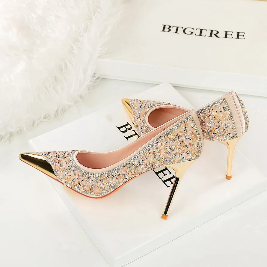 BIGTREE Shoes Rhinestone shoe upper Women Pumps Stiletto Heels 9.5 cm Metal pointed tip High Heels Luxury crystal Pumps Lady
BIGTREE Shoes Rhinestone shoe upper Women Pumps Stiletto Heels 9.5 cm Metal pointed tip High Heels Luxury crystal Pumps Lady