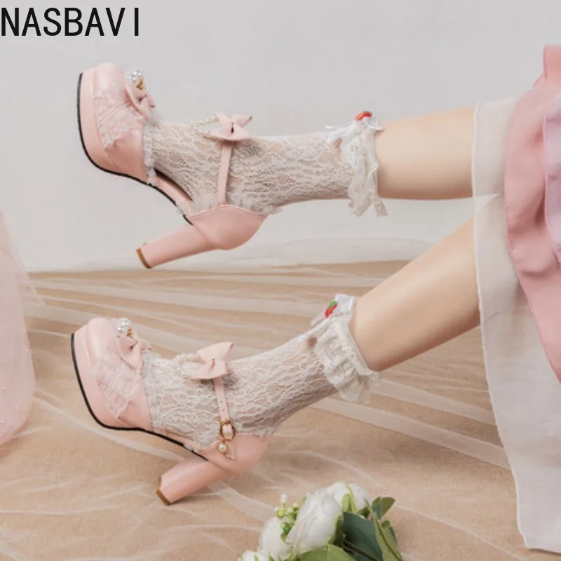 NASBAVI Pearl Ankle Strap Women High Heels Mary Jane Pumps Party Wedding Cosplay White Bow Princess High-heeled Lolita Shoes
NASBAVI Pearl Ankle Strap Women High Heels Mary Jane Pumps Party Wedding Cosplay White Bow Princess High-heeled Lolita Shoes