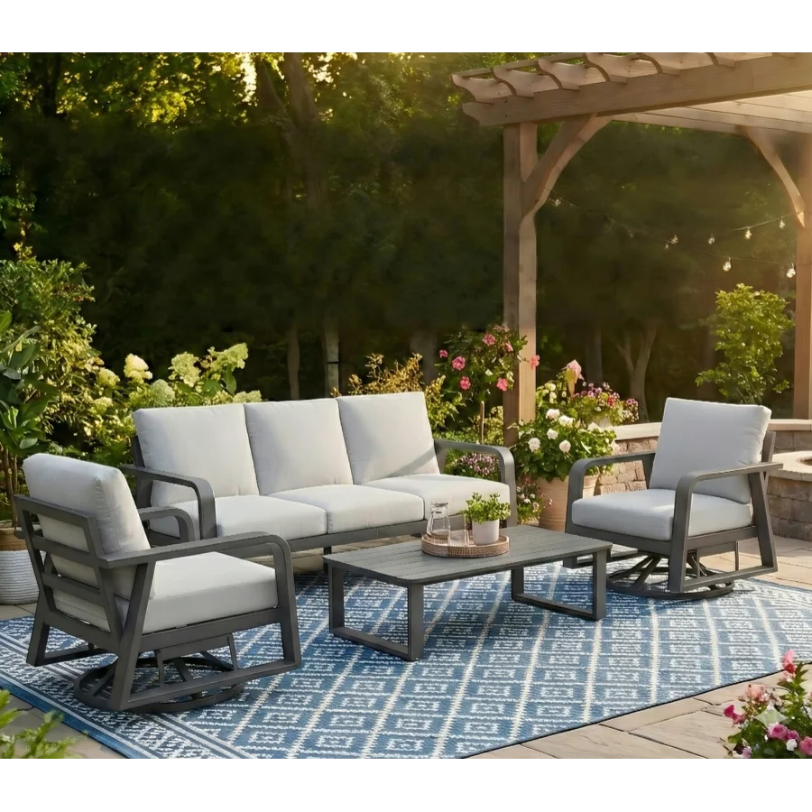FR One three-seater sofa + two swivel chairs + one coffee table
FR One three-seater sofa + two swivel chairs + one coffee table