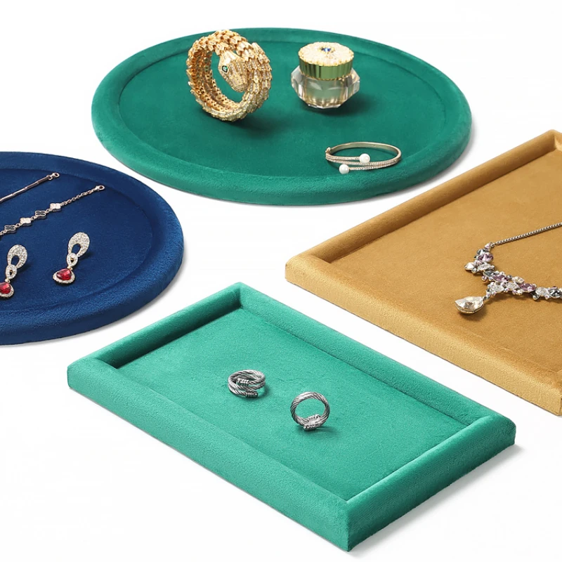 Velvet Jewelry Display Plate Jewelry Plate Necklace Ring Bracelet Earrings Storage Viewing Tray Display Props
Velvet Jewelry Display Plate Jewelry Plate Necklace Ring Bracelet Earrings Storage Viewing Tray Display Props
