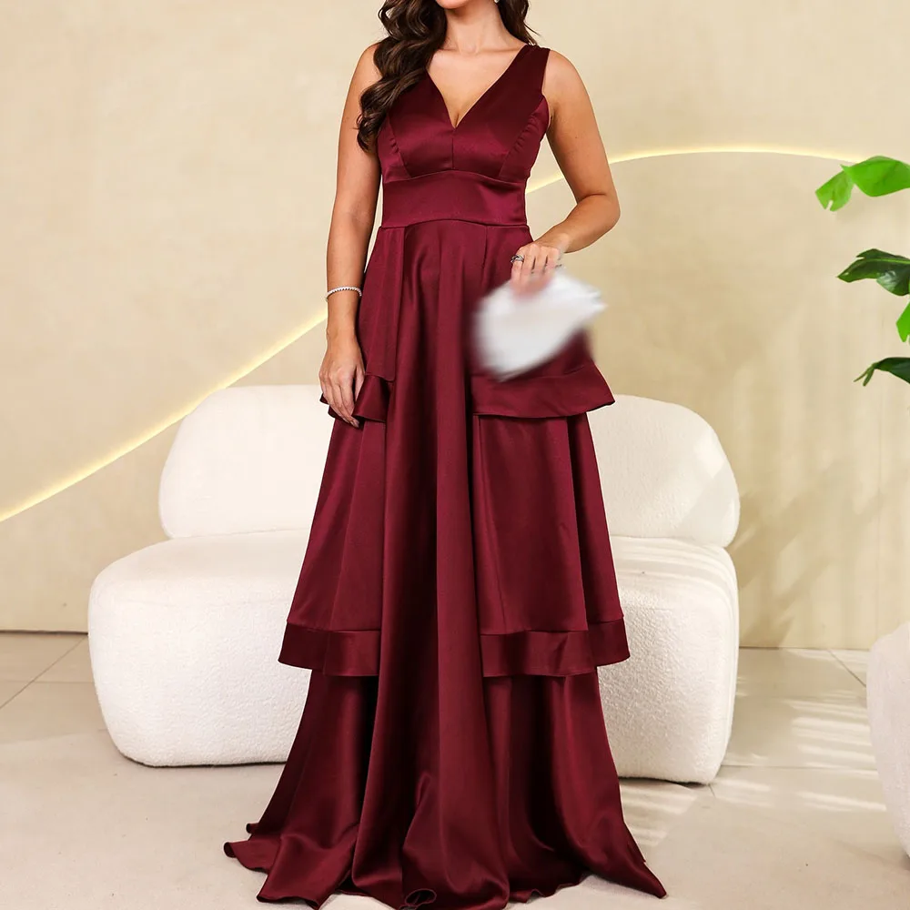 Customized A-Line Evening Dresses Floor-Length C-Neck Sleeveless Prom Gown Simple Fashion Tiered Draped Backless Party Gown
Customized A-Line Evening Dresses Floor-Length C-Neck Sleeveless Prom Gown Simple Fashion Tiered Draped Backless Party Gown