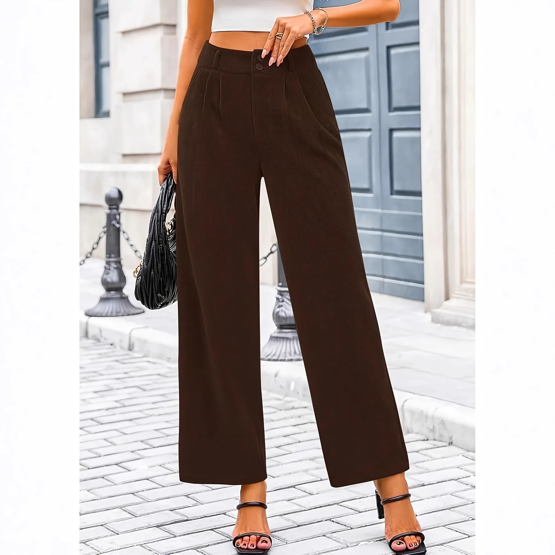 Женские вельветовые брюки осень-зима 2025 года — свободные прямые брюки с высокой талией, европейские и американские размеры
Женские вельветовые брюки осень-зима 2025 года — свободные прямые брюки с высокой талией, европейские и американские размеры