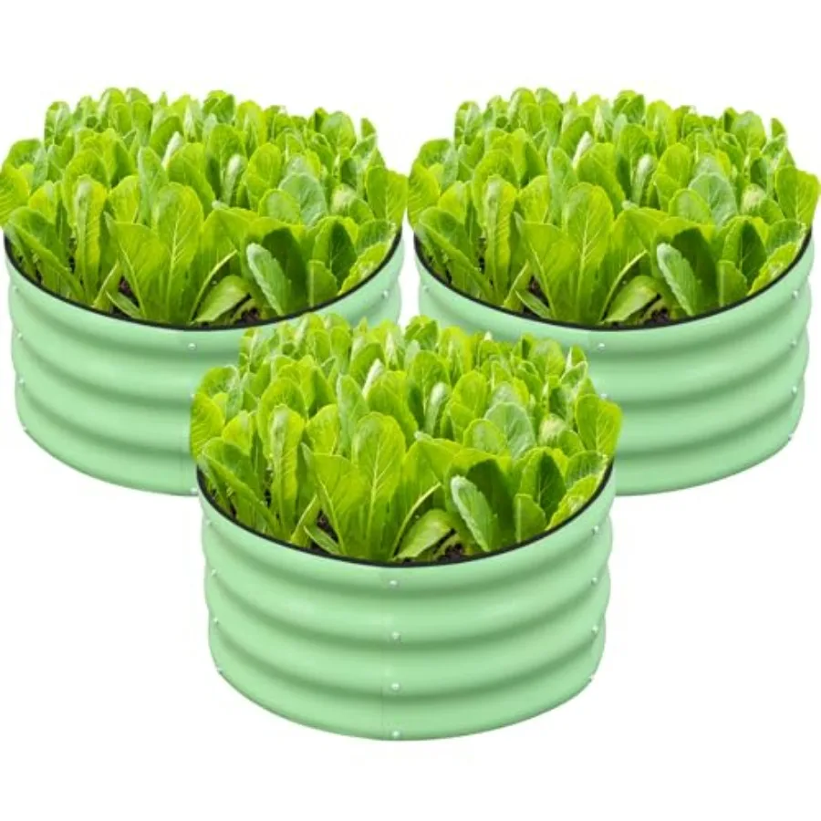 Outdoor galvanized metal raised garden bed kit, 2x2x1ft round, green, rust-resistant and durable for vegetables and plants
Outdoor galvanized metal raised garden bed kit, 2x2x1ft round, green, rust-resistant and durable for vegetables and plants