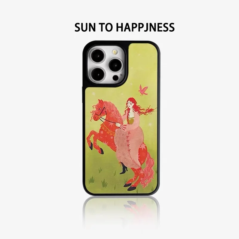 Ins Korean Green Art Horseback Girl Cartoon Background Phone Case for IPhone 16E 15 14 13 12 11 Pro Max Back Cover Capa
Ins Korean Green Art Horseback Girl Cartoon Background Phone Case for IPhone 16E 15 14 13 12 11 Pro Max Back Cover Capa