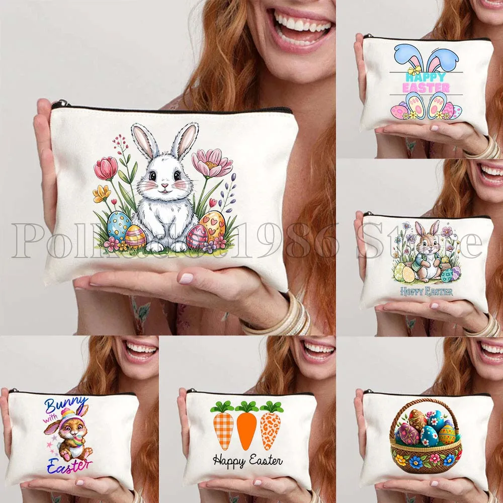 Cute Rabbit Easter Bunny Basket Easter Eggs Happy Easter Day Flowers Mom Girl Gifts Canvas Cosmetic Makeup Toilet Bag Case Pouch
Cute Rabbit Easter Bunny Basket Easter Eggs Happy Easter Day Flowers Mom Girl Gifts Canvas Cosmetic Makeup Toilet Bag Case Pouch
