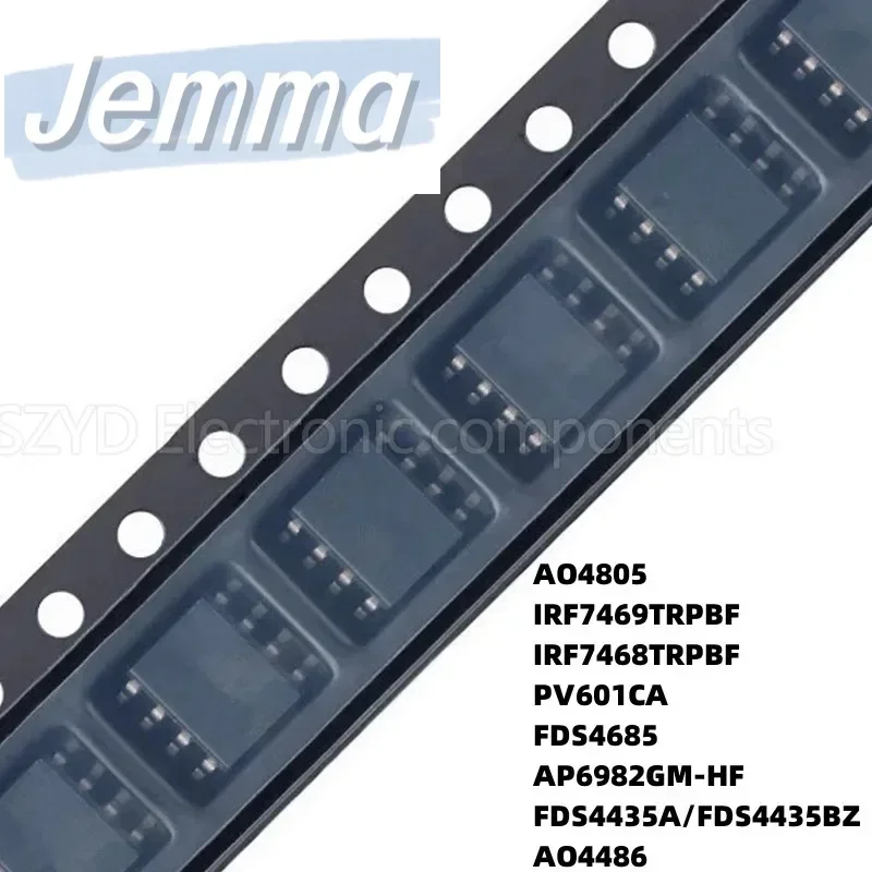 100 шт. SOP8 AO4805 IRF7469TRPBF IRF7468TRPBF PV601CA FDS4685 AP6982GM-HF FDS4435A/FDS4435BZ AO4486
100 шт. SOP8 AO4805 IRF7469TRPBF IRF7468TRPBF PV601CA FDS4685 AP6982GM-HF FDS4435A/FDS4435BZ AO4486