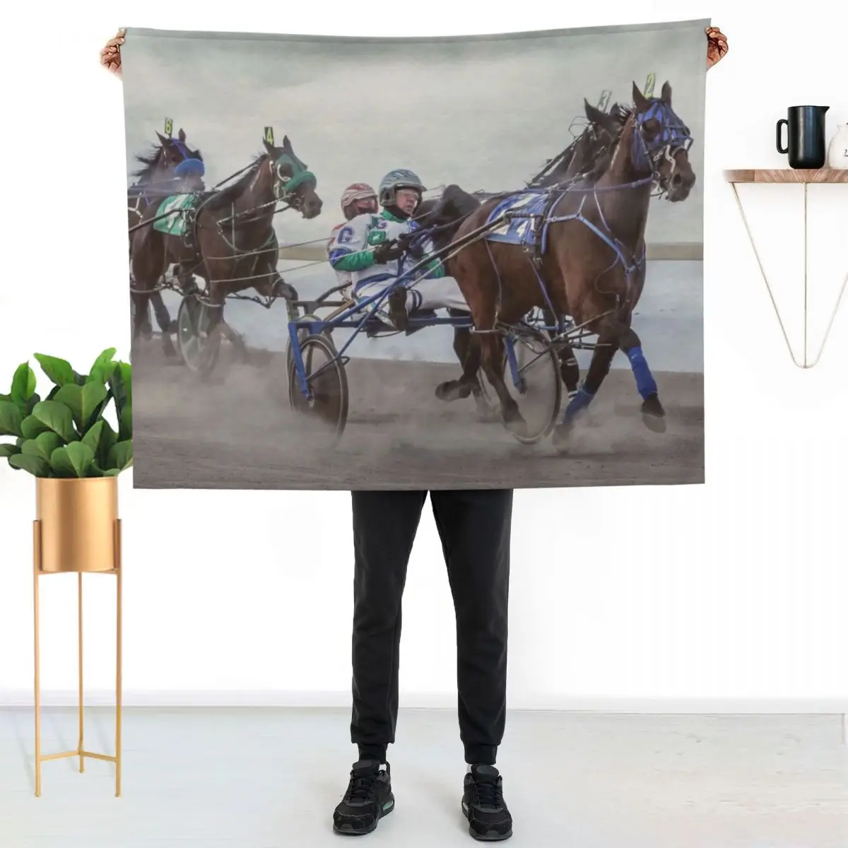 Trotting races Throw Blanket Portable Lightweight Blanket for Travel Camping
Trotting races Throw Blanket Portable Lightweight Blanket for Travel Camping