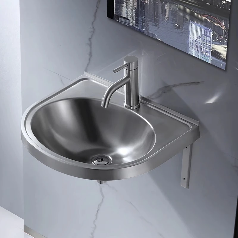304 stainless steel simple wash basin small apartment wall-mounted washbasin balcony corner triangular basin kitchen sink
304 stainless steel simple wash basin small apartment wall-mounted washbasin balcony corner triangular basin kitchen sink