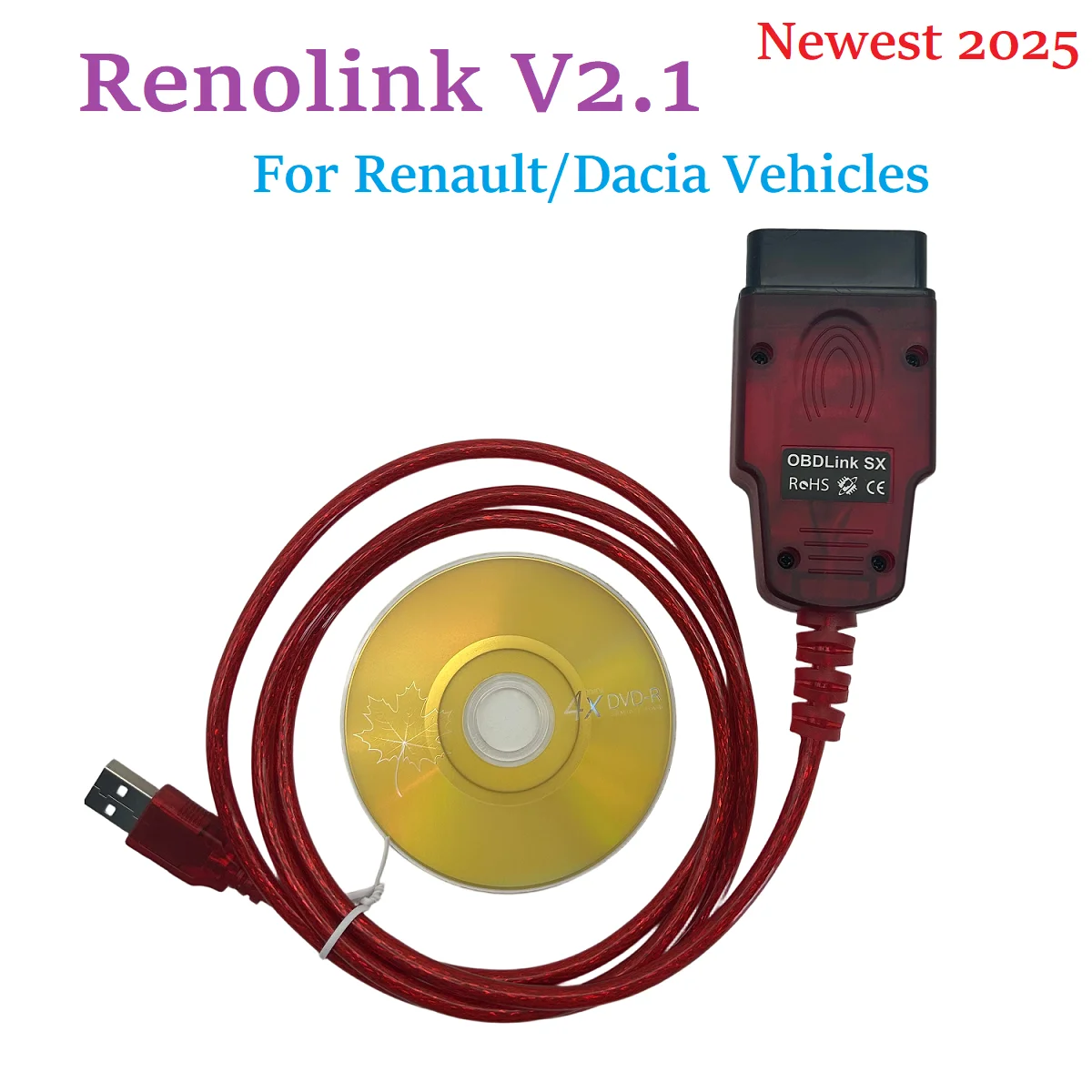 Новейший диагностический кабель Renolink V2.1 OBD2, инструменты для сброса подушки безопасности OBD2 ECM UCH Key ECU Programmer Reno link для Renault
Новейший диагностический кабель Renolink V2.1 OBD2, инструменты для сброса подушки безопасности OBD2 ECM UCH Key ECU Programmer Reno link для Renault