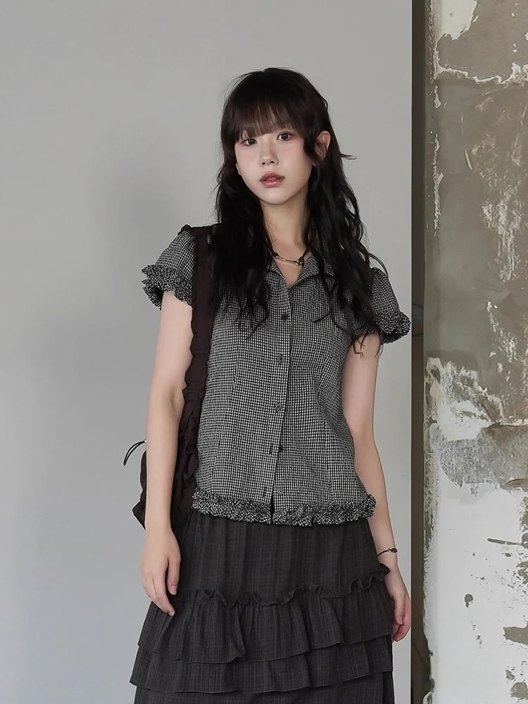 Slim Fit ort Sve irt Women's Summer New Sle Retro Pleated Earlet Lace Trim Plaid Top Straight Cut Commute Sle Poly...
Slim Fit ort Sve irt Women's Summer New Sle Retro Pleated Earlet Lace Trim Plaid Top Straight Cut Commute Sle Poly...