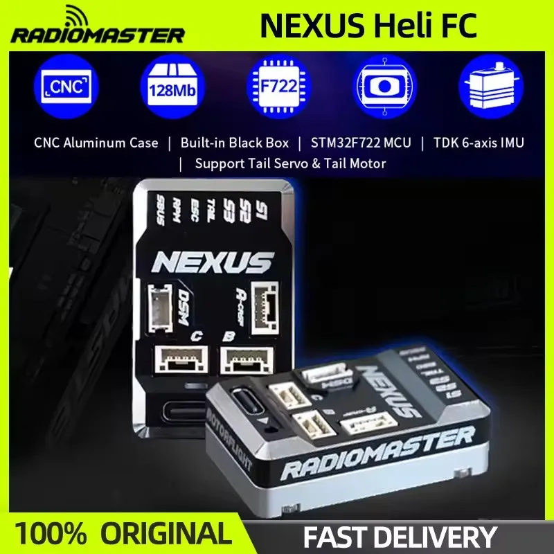 Контроллер полета вертолета Radiomaster NEXUS, алюминиевый корпус с ЧПУ, встроенный черный ящик TM32F722, поддержка микроконтроллера, хвостовой серводвигатель
Контроллер полета вертолета Radiomaster NEXUS, алюминиевый корпус с ЧПУ, встроенный черный ящик TM32F722, поддержка микроконтроллера, хвостовой серводвигатель
