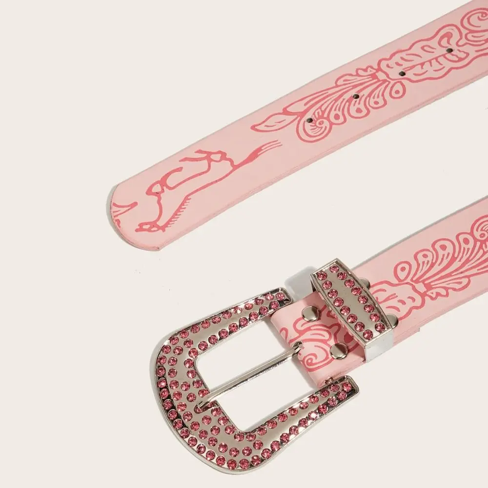 Horse Pattern Rhinestone Buckle Belt Versatile Embossed Carving Trendy Waistband Luxury Brand Design Waist Strap For Women
Horse Pattern Rhinestone Buckle Belt Versatile Embossed Carving Trendy Waistband Luxury Brand Design Waist Strap For Women