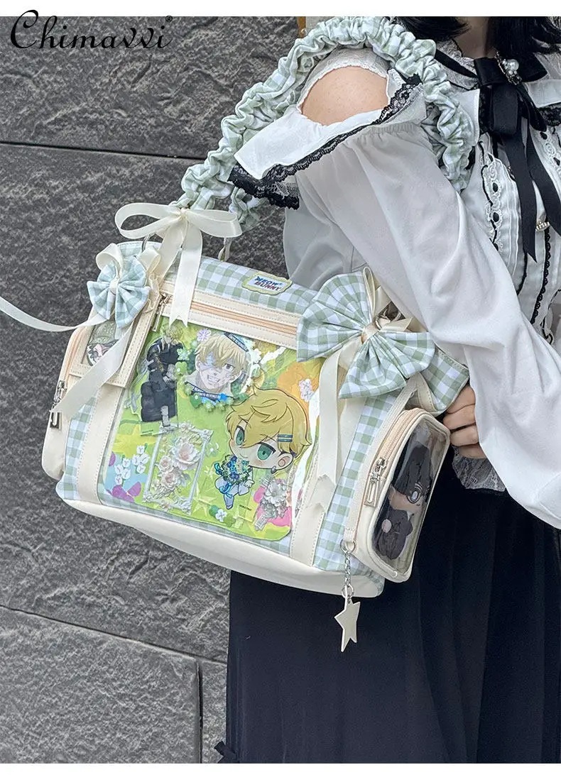 2026 New Japanese-style 2D Green Tote Bag Women Dual-use Crossbody Bag Sweet Bow Ribbon Kawaii Girl's Student Shoulder Bag
2026 New Japanese-style 2D Green Tote Bag Women Dual-use Crossbody Bag Sweet Bow Ribbon Kawaii Girl's Student Shoulder Bag
