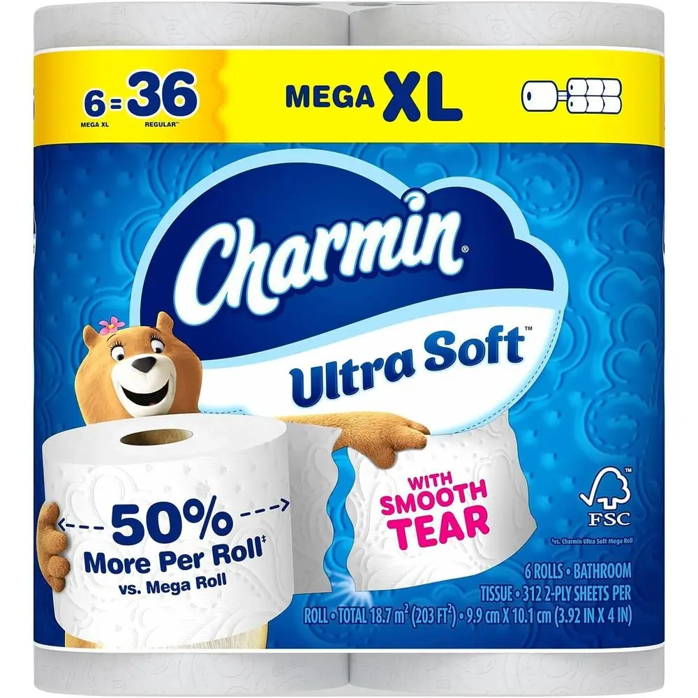 6 Extra Large Rolls Toilet Paper, 336 Sheets Each, Vary in Packaging
6 Extra Large Rolls Toilet Paper, 336 Sheets Each, Vary in Packaging