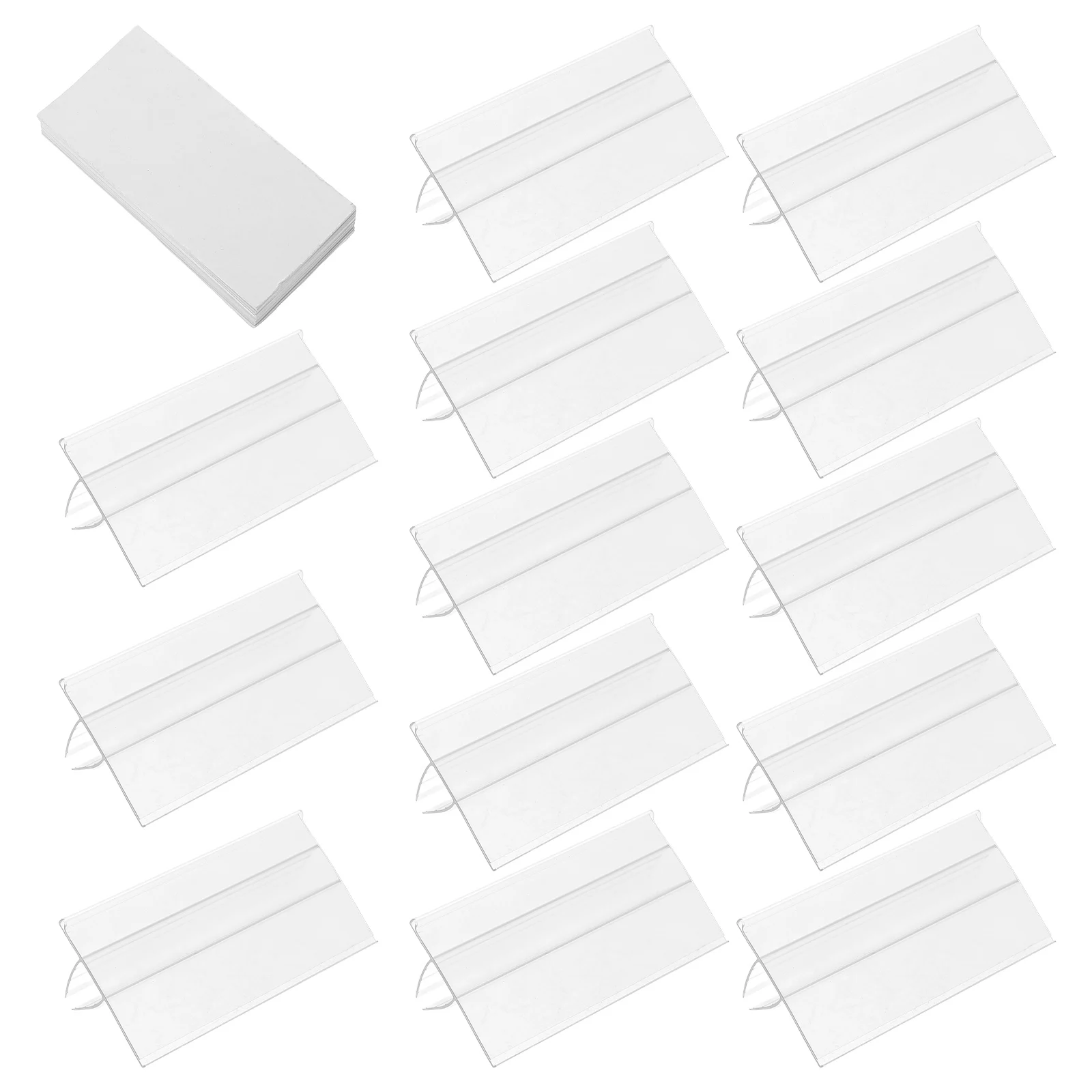 50 PCS with Shelf Label Holder Shelves Name Card Transparent Plastic Business Display Stand
50 PCS with Shelf Label Holder Shelves Name Card Transparent Plastic Business Display Stand