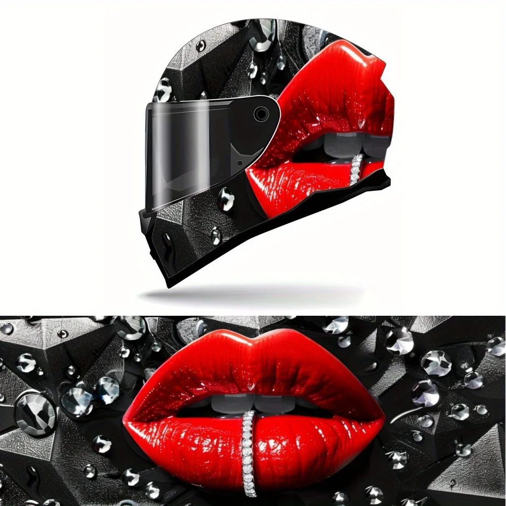 Cool Fiery Red Lips Fashionable Luxury Full Face Helmet Vinyl Wrap Sticker, Durable PVC Material, Artistic Aesthetic Graphic Dec
Cool Fiery Red Lips Fashionable Luxury Full Face Helmet Vinyl Wrap Sticker, Durable PVC Material, Artistic Aesthetic Graphic Dec