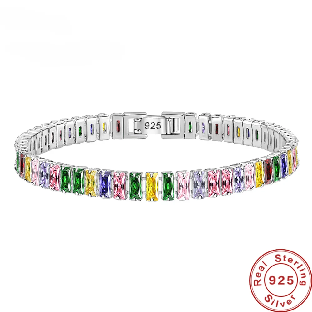 korean fashion 925 Sterling Silver Light Luxury Color Crystal Hand Bracelet For Women Charm Wedding Jewelry Gift Party 18cm
korean fashion 925 Sterling Silver Light Luxury Color Crystal Hand Bracelet For Women Charm Wedding Jewelry Gift Party 18cm