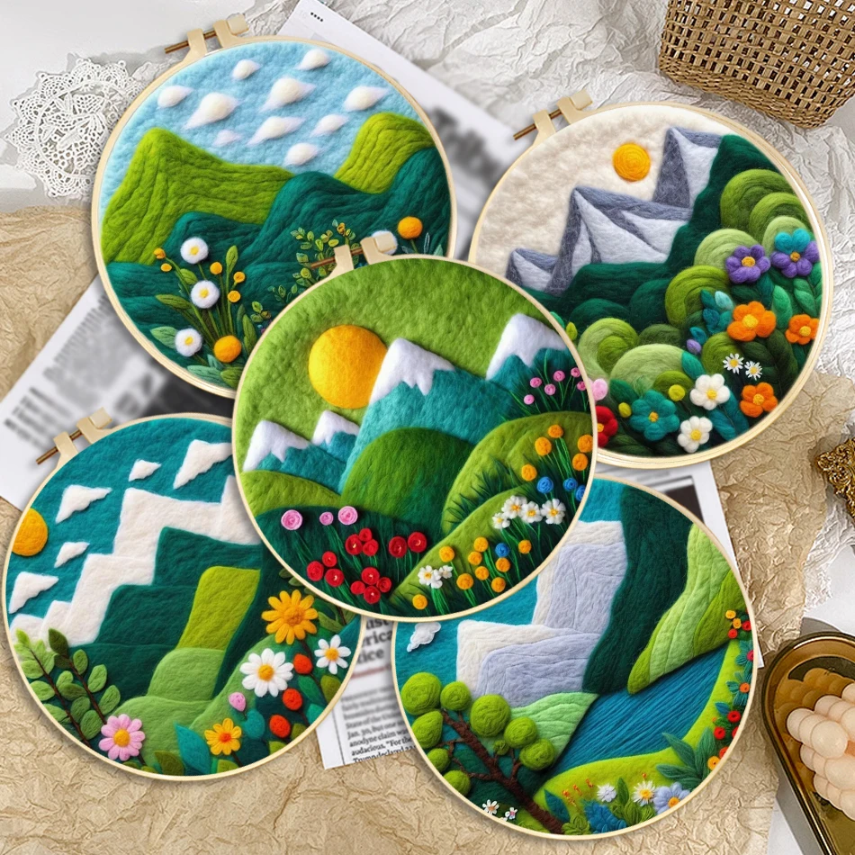 Landscape Pattern DIY Wool Felting Painting with Embroidery Frame Wool Painting Kit DIY Felt Kit Needle Felt for Home Decors
Landscape Pattern DIY Wool Felting Painting with Embroidery Frame Wool Painting Kit DIY Felt Kit Needle Felt for Home Decors