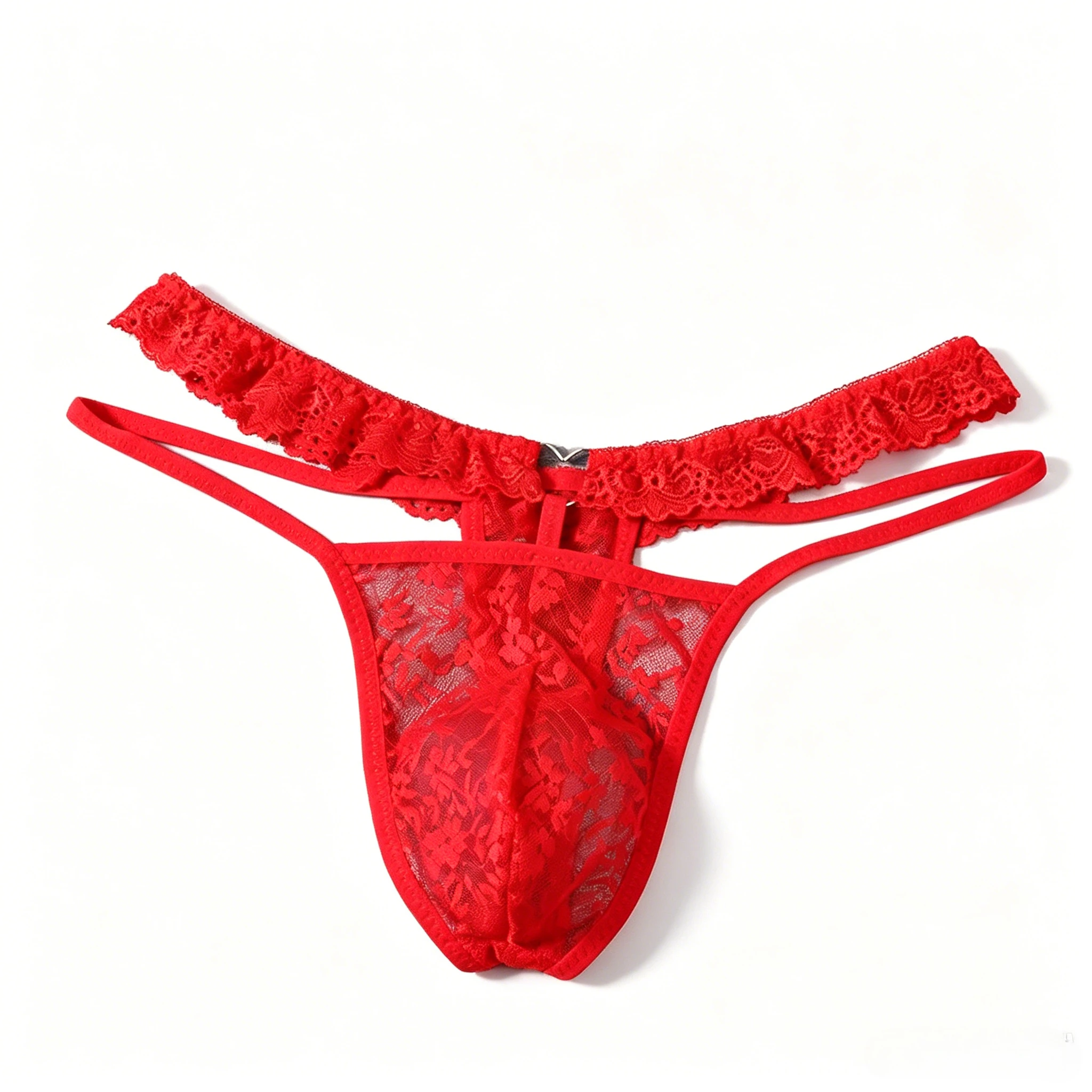 Men Floral Lace Thong Ruffled Waistband Heart Ring U-Convex Pouch Erotic Underwear Sheer T-Back Double Strap Low-Rise Underpants
Men Floral Lace Thong Ruffled Waistband Heart Ring U-Convex Pouch Erotic Underwear Sheer T-Back Double Strap Low-Rise Underpants