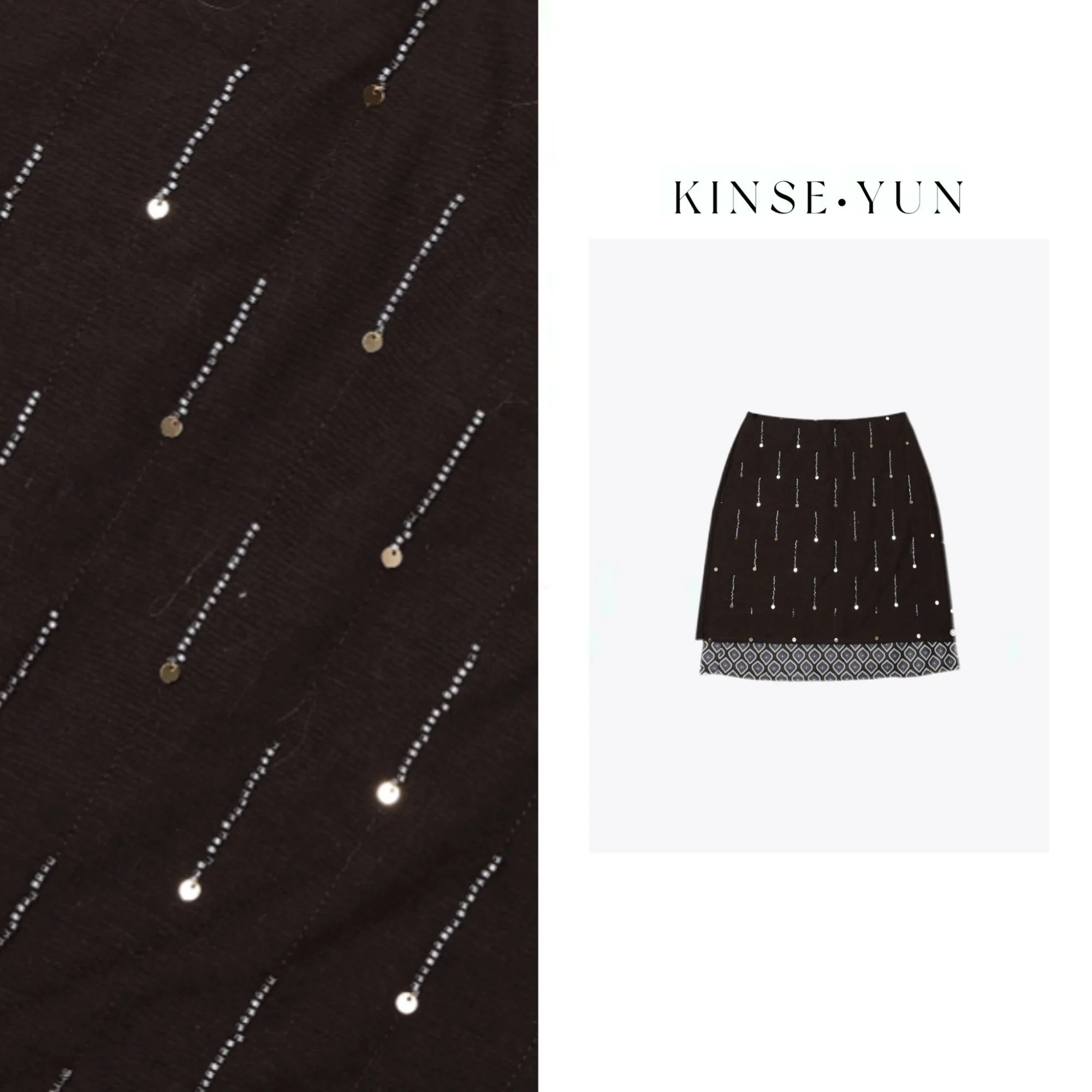 KINSE·YUN High Waist Sequin Patchwork Heavy Embroidery Half Skirt A-Line Skirt Lantern Brightening Skirt KSY8686
KINSE·YUN High Waist Sequin Patchwork Heavy Embroidery Half Skirt A-Line Skirt Lantern Brightening Skirt KSY8686