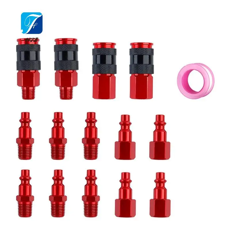 A55F-15-Piece Air Coupler Plug Kit, 1/4Inch NPT Thread Fitting, Air Tool Accessories, For Air Compressor/Paint Sprays
A55F-15-Piece Air Coupler Plug Kit, 1/4Inch NPT Thread Fitting, Air Tool Accessories, For Air Compressor/Paint Sprays