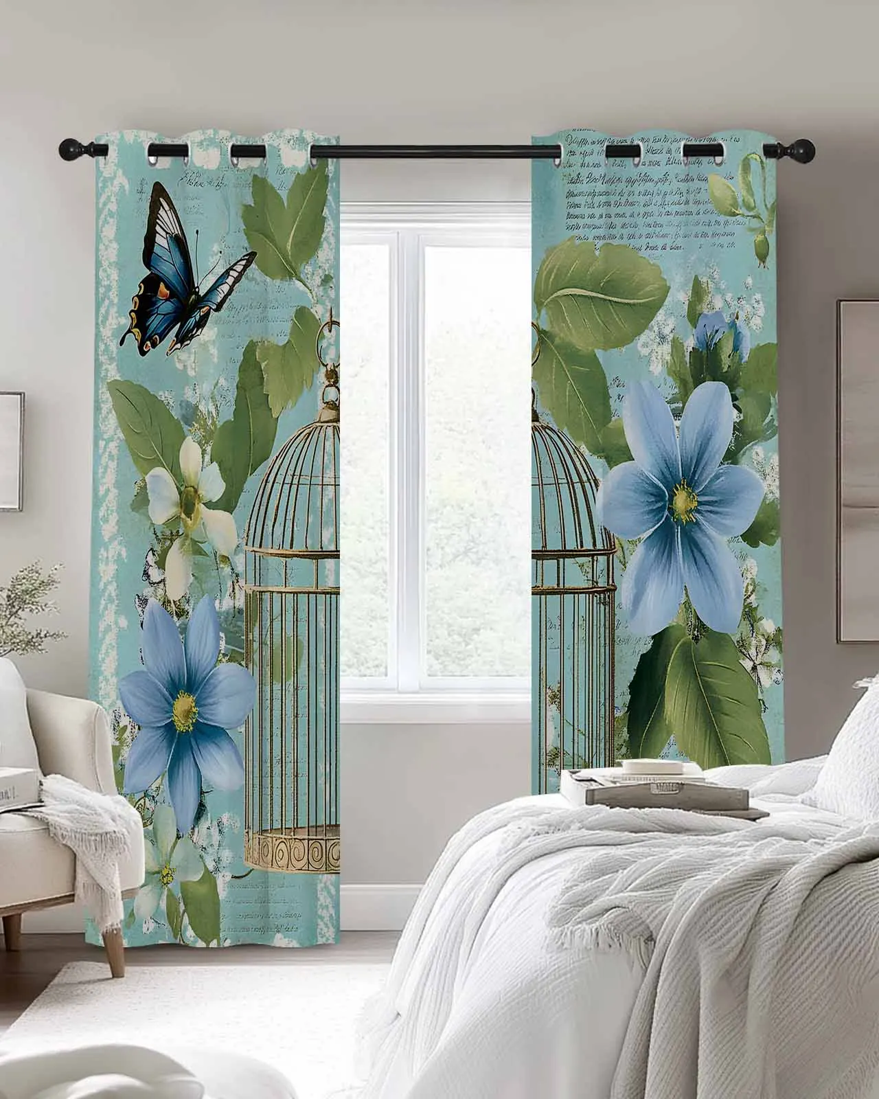 Vintage Birdcage Flower Butterfly Room Curtains Large Window Curtain Kids Room Bedroom Kitchen Home Decor Drapes
Vintage Birdcage Flower Butterfly Room Curtains Large Window Curtain Kids Room Bedroom Kitchen Home Decor Drapes