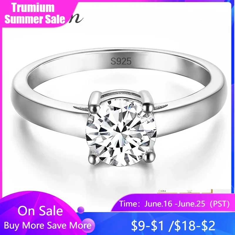 Trumium 1CT D Color VVS1 Moissanite Rings for Women 925 Sterling Silver Engagement Wedding Band Round Moissanite Diamond Ring
Trumium 1CT D Color VVS1 Moissanite Rings for Women 925 Sterling Silver Engagement Wedding Band Round Moissanite Diamond Ring
