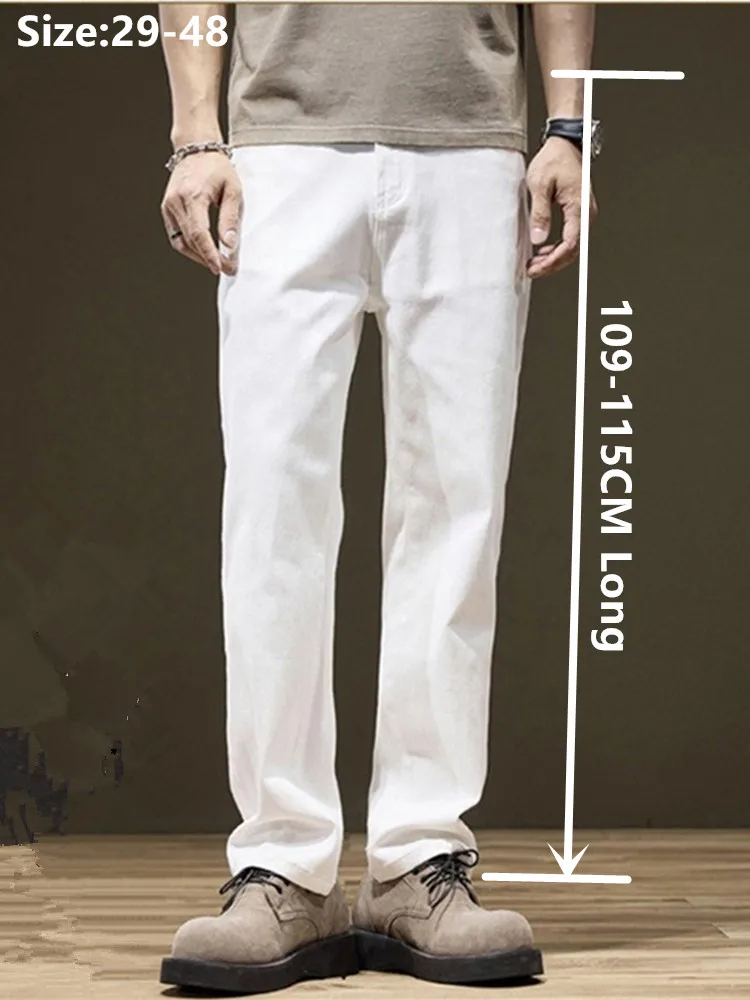 White Denim Trousers Tall Man Extra Long Black Plus Size 46 48 150KG Straight Lengthened Stretched Loose Jeans Male Casual Pants
White Denim Trousers Tall Man Extra Long Black Plus Size 46 48 150KG Straight Lengthened Stretched Loose Jeans Male Casual Pants